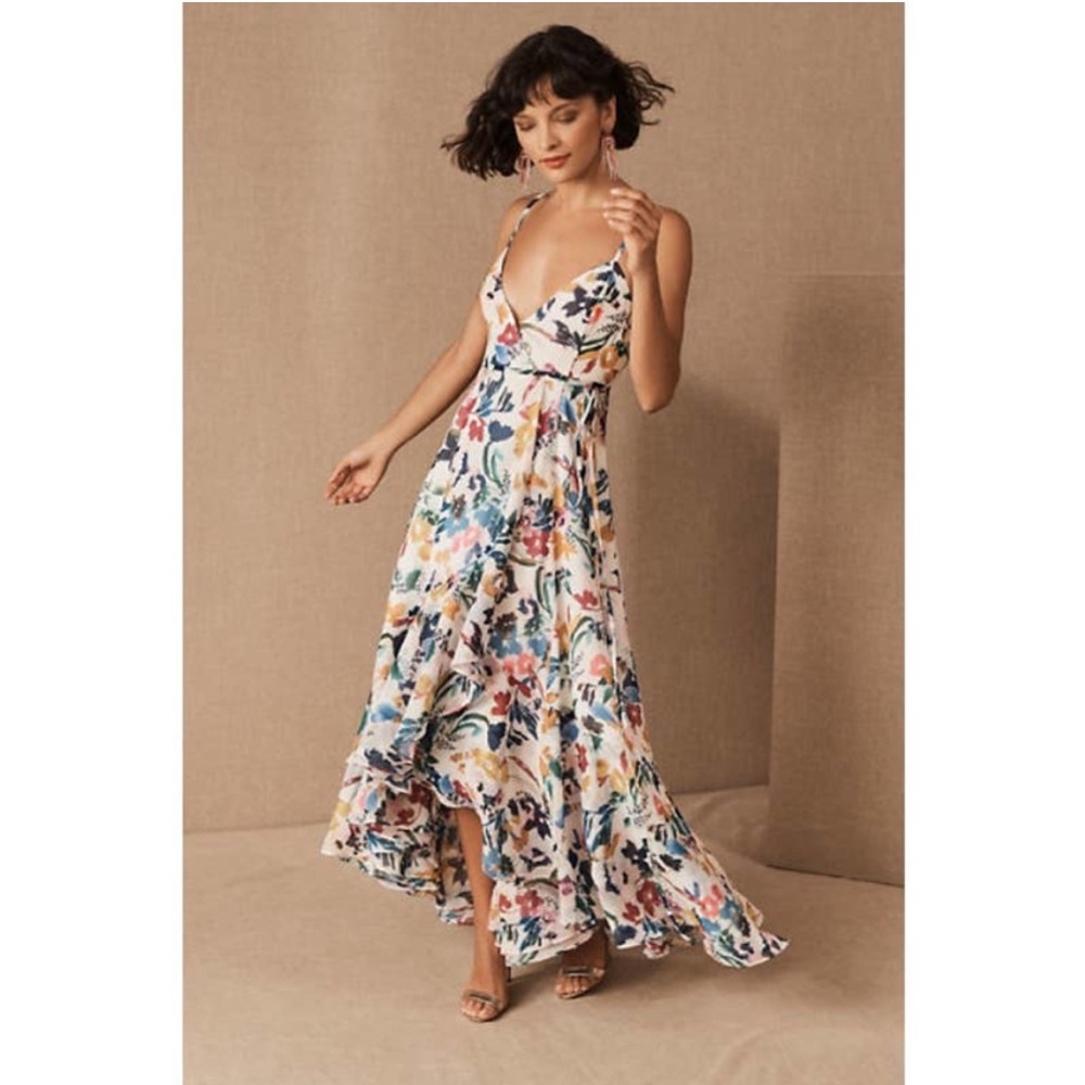 Anthropologie BHLDN NWOT Nico V-Neck Floral Wrap Dress